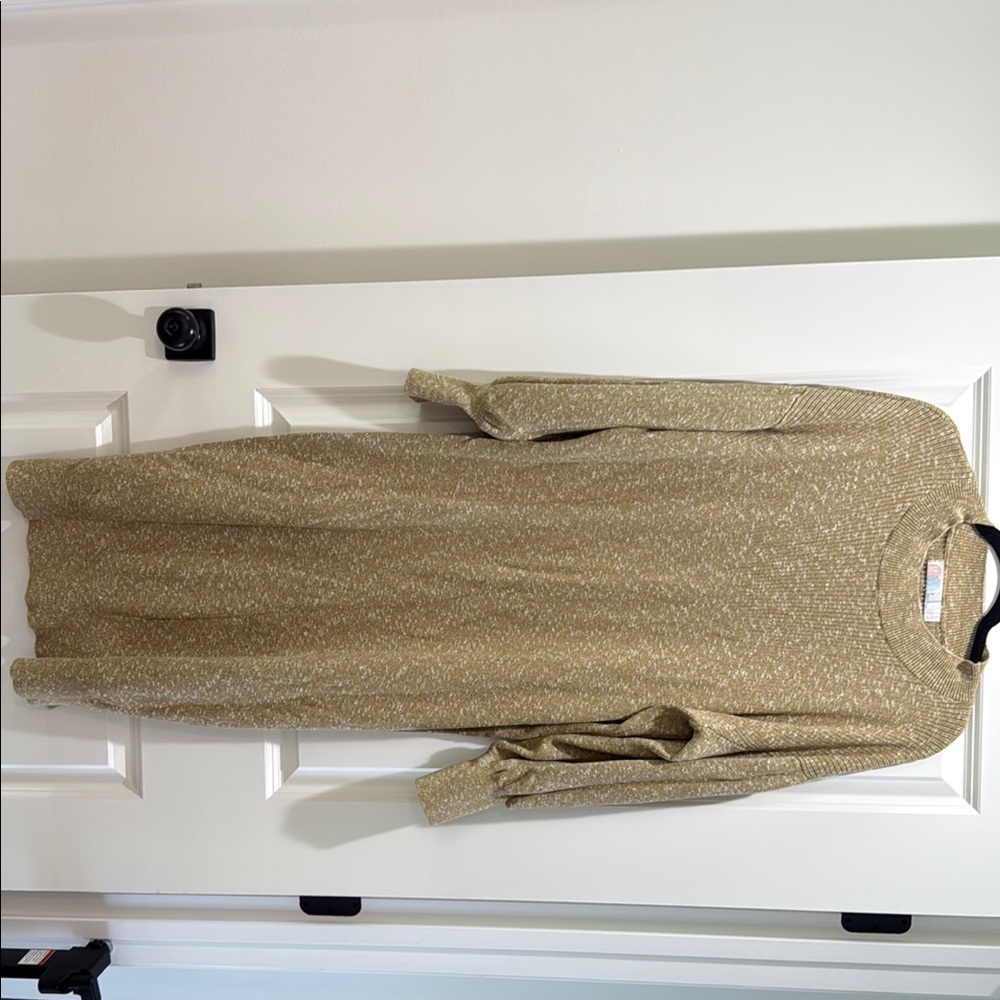 Free People Gold Long Sleeve Dress